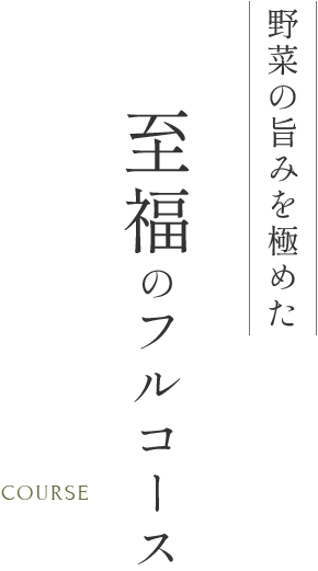 野菜の旨みを極めた至福のフルコース
